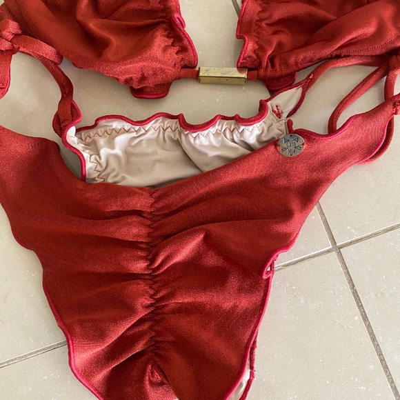 Gato Mia Bikini Ripple Red Adjustable Strap One Size - Picture 10 of 10